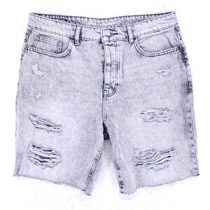 Denim Co Jean Shorts Denim Cotton Mens SZ 34 Black Straight VTG Baggy 90s Y2K